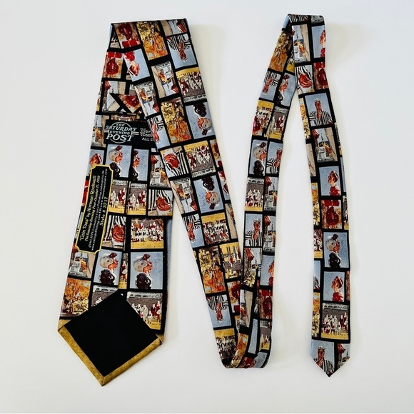 Norman Rockwell Silk Tie Coin Toss The Saturday Evening Post Style 3717 - Picture 9 of 9